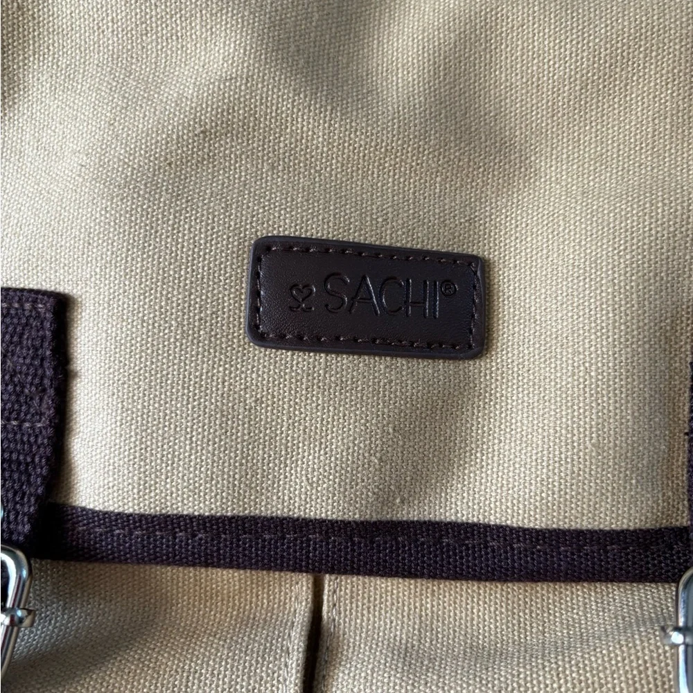 Sachi Canvas Leakproof Insulated Crossbody Sachet Tan and Brown